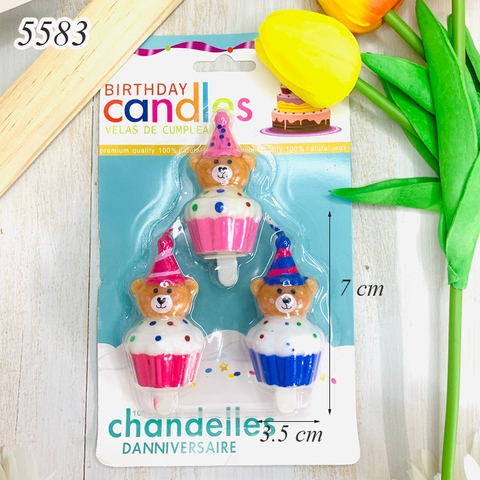 Nến Gấu Hồng Xanh Dương