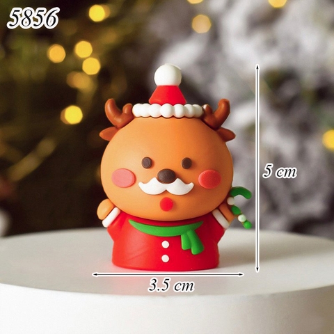 SLC-Silicon noel nhựa đặc hươu mũ đỏ