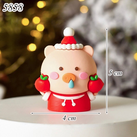 SLC-Silicon noel nhựa đặc heo mũ đỏ