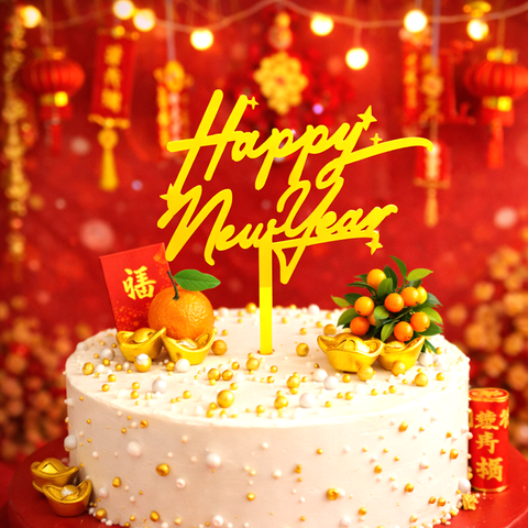 MK - 10 meka Tết Happy New Year Vàng M2