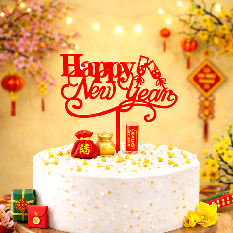 MK - 10 meka Tết Happy New Year Đỏ M3