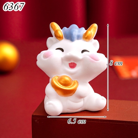 CN- Tượng Rồng Trắng Cầm Thỏi Vàng