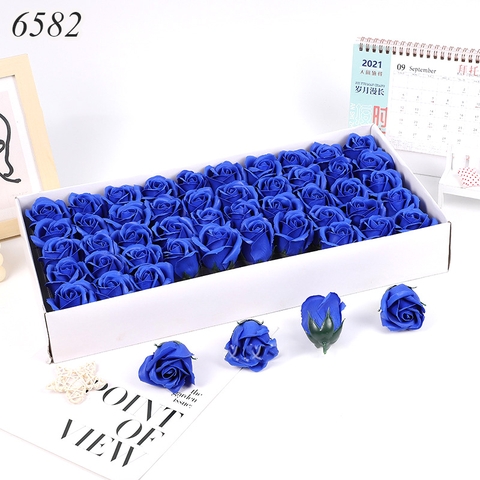 Hộp 50 hoa hồng sáp Xanh Dương TT