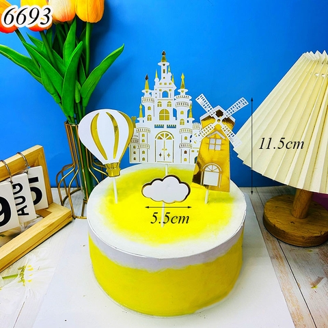 SCG - Set cắm lâu đài khinh khí cầu mây vàng