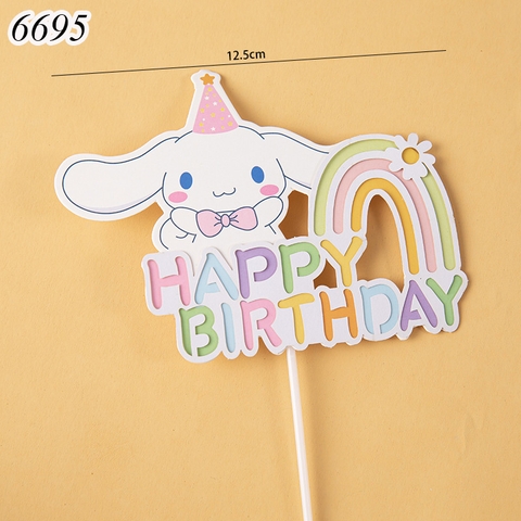 SCG - Set 5 thẻ chó trắng cinnamoroll HPBD cầu vồng 2 lớp M1 TQ.