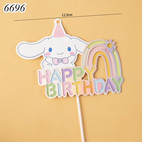 SCG - Set 5 thẻ chó trắng cinnamoroll HPBD cầu vồng 2 lớp M2 TQ