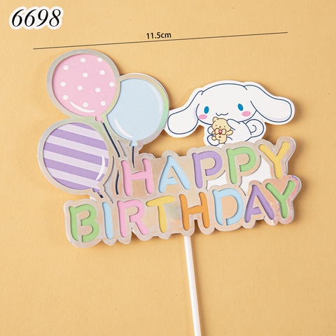 SCG - Set 5 thẻ chó trắng cinnamoroll HPBD chùm bóng 2 lớp M2 TQ