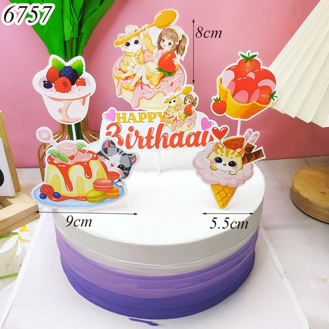 Sale SCG - Set Cắm Bé Gái Mèo Và Kem TP