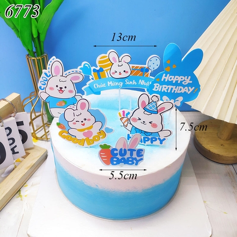 Sale SCG - Set Cắm Thỏ Happy Xanh TP.