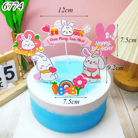 Sale SCG - Set Cắm Thỏ Happy Hồng TP.