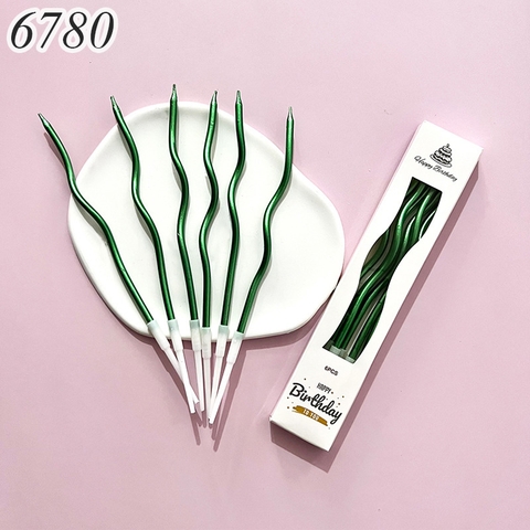 Vỉ nến xoắn nhũ Xanh lá dài TP
