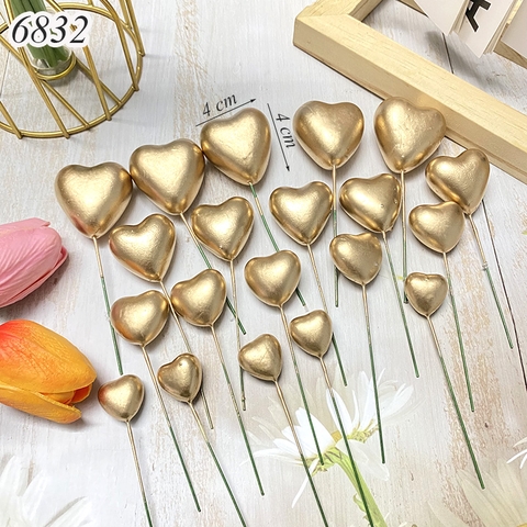 Gói 20 bi xốp tim Vàng Đồng