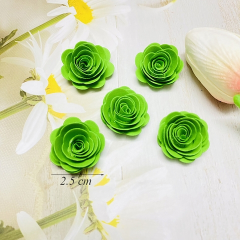 1 Bông hoa giấy size 2.5cm Xanh Lá