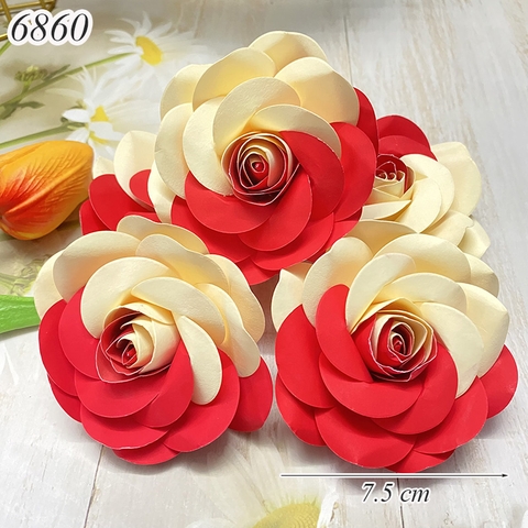 1 Bông hoa hồng giấy màu Đỏ Trắng Sữa