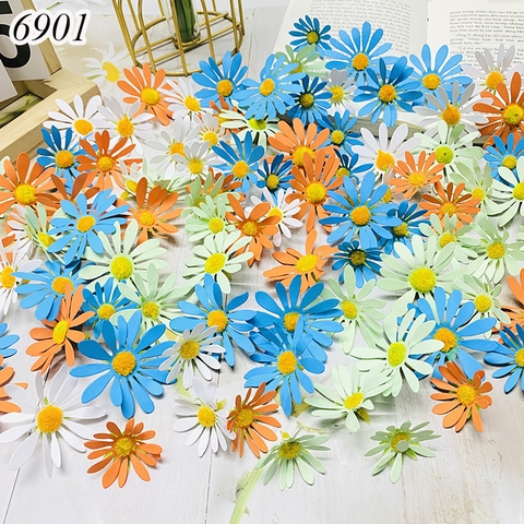 HOA - combo 100 bông hoa cúc giấy mix màu