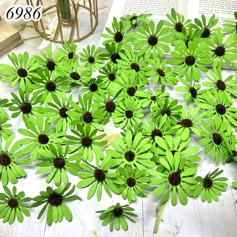 HOA - Combo 100 Bông Hoa Cúc Giấy Xanh Lá