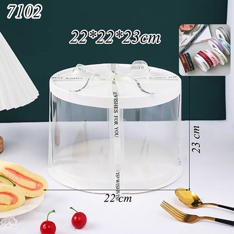 Hộp tròn nắp trắng + 3m Ruybang Size 22*22*24