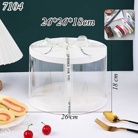 Hộp tròn nắp trắng + 3m Ruybang Size 26*26*18