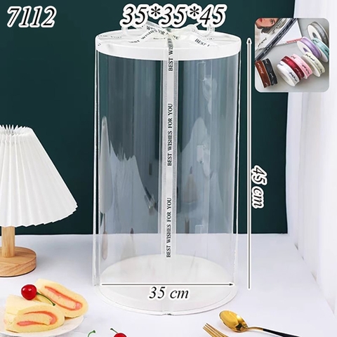 Hộp tròn nắp trắng + 3m Ruybang Size 35*35*45