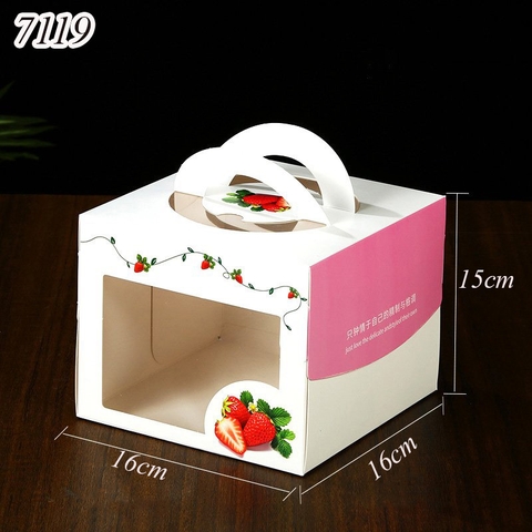 Hộp giấy Dâu tây+đế size 16*16*15