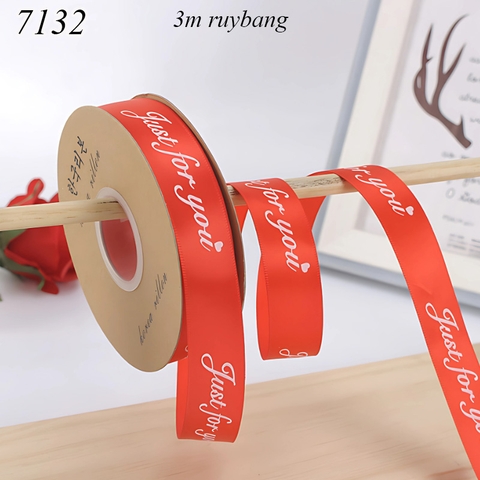 Lẻ 3m Ruybang just for you đỏ tươi khổ 2.5cm
