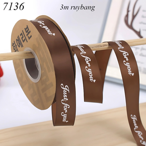 Lẻ 3m Ruybang just for you nâu khổ 2.5cm