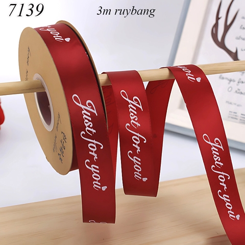 Lẻ 3m Ruybang just for you đỏ đô khổ 2.5cm