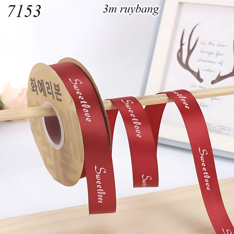 Lẻ 3m Ruybang sweet love đỏ đô 2.5cm
