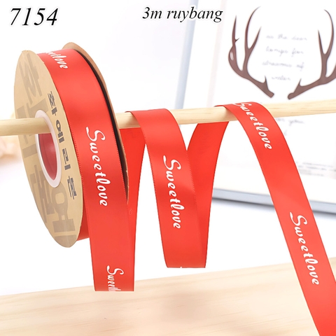 Lẻ 3m Ruybang sweet love đỏ tươi 2.5cm
