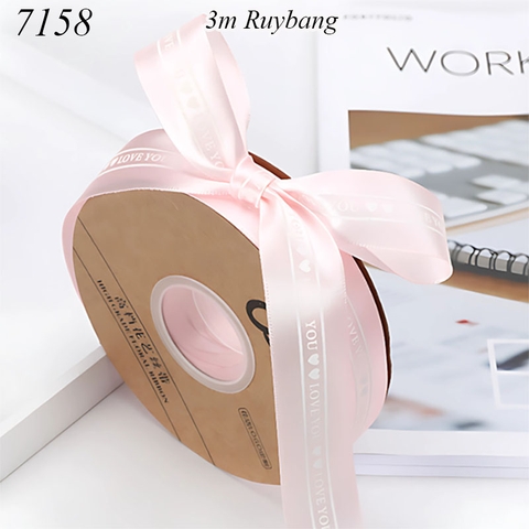 Lẻ 3m Ruybang Love you hồng 2.5cm