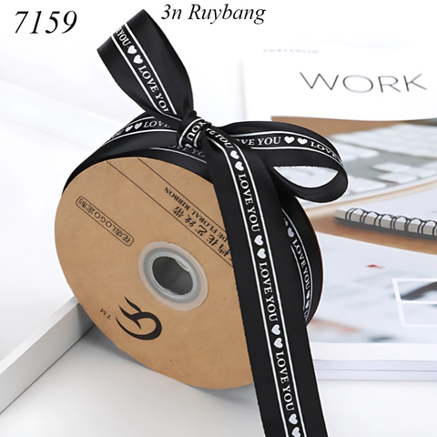Lẻ 3m Ruybang Love you đen 2.5cm