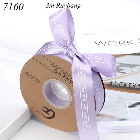 Lẻ 3m Ruybang Love you tím 2.5cm