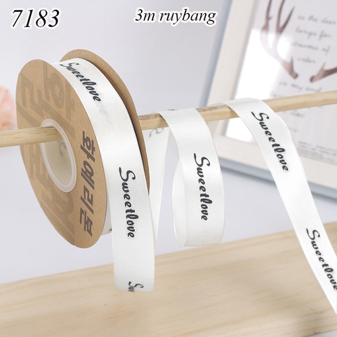 Lẻ 3m Ruybang sweet love trắng 2.5cm