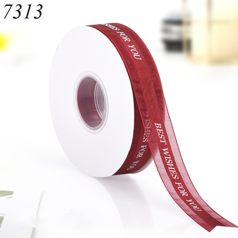 Cuộn 36m Ruybang ren Best Wishes For You Đỏ Đô 2.5cm