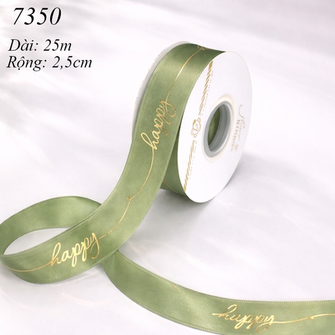Cuộn 25m Ruybang Happy Xanh Lá Nhạt 2.5cm