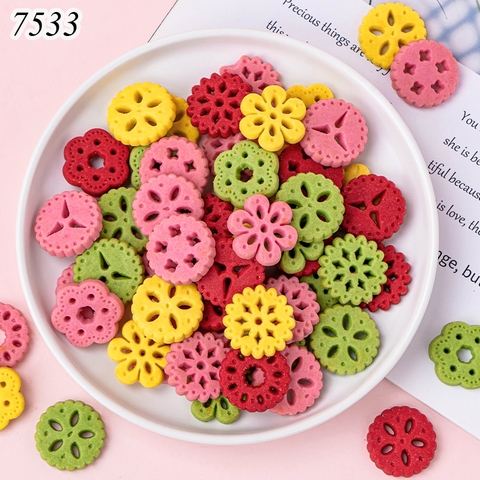 Bánh quy hoa tròn ren nhiều màu