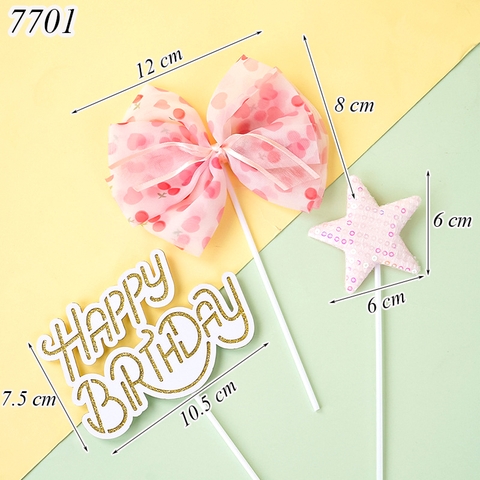 SCG-Set cắm nơ HPBD sao hồng TQ