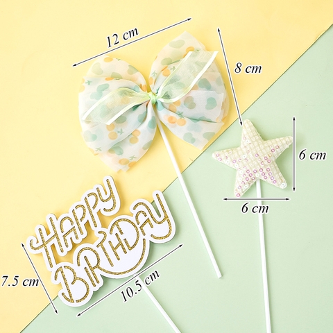SCG-Set cắm nơ HPBD sao xanh TQ