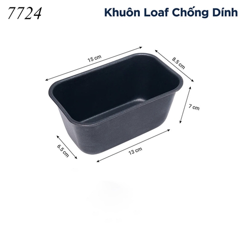 Khuôn loaf nhôm phủ chống dính chữ nhật đen MK104