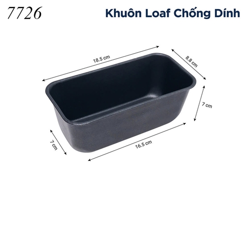 Khuôn loaf nhôm phủ chống dính chữ nhật đen MK105