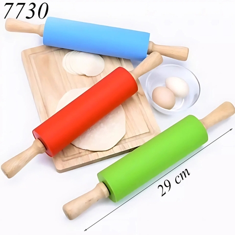 Lăn bột trục xoay Silicon vừa 29cm