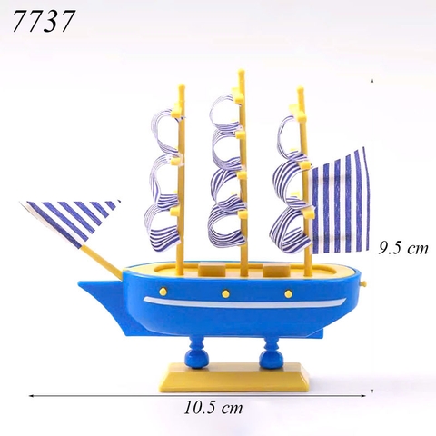 Mô hình thuyền buồm xanh dương size nhỏ KHÔNG DÂY TQ