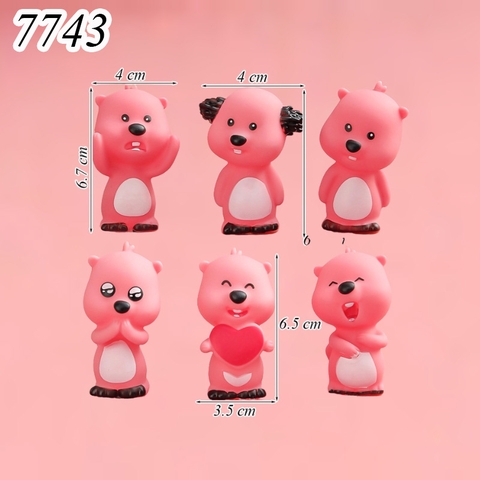 Bộ 6 loopy hồng nhựa nhẹ TQ
