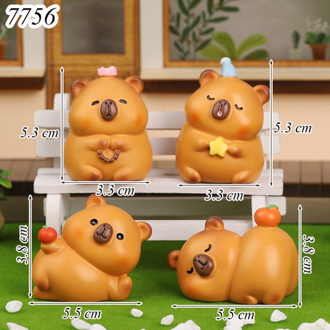 Bộ 4 Capybara Nhựa Cứng