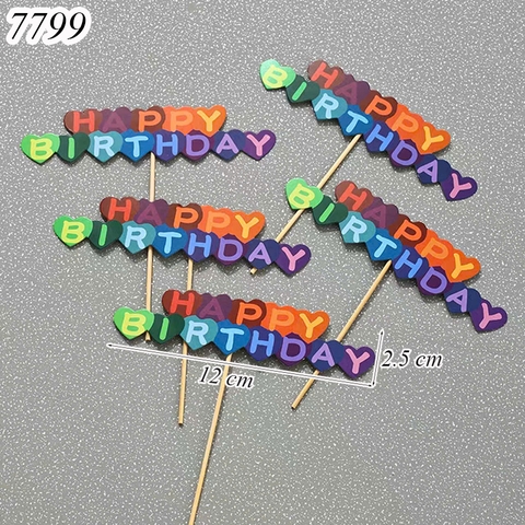 SCG-Set 5 Thẻ Happy Birthday Tim Nhiều Màu TQ