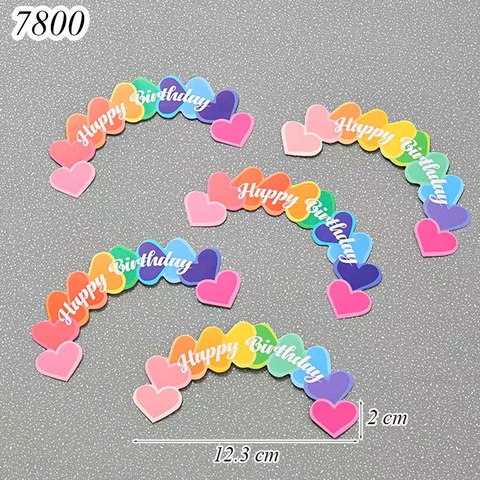 SCG-Set 5 Thẻ Happy Birthday Tim Nhiều Màu 1 TQ
