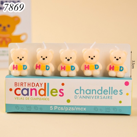 Vỉ 5 Nến Gấu Trắng HBD TQ