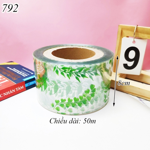 Cuộn mica quấn thành bánh lá xanh 8 cm