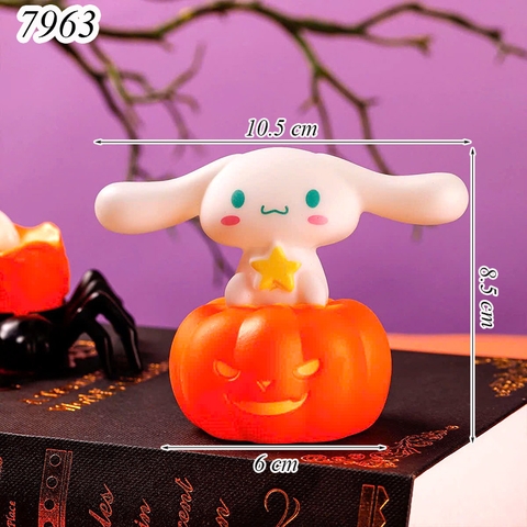 Tượng Cinnamoroll Trắng + Đèn Led Bí Ngô