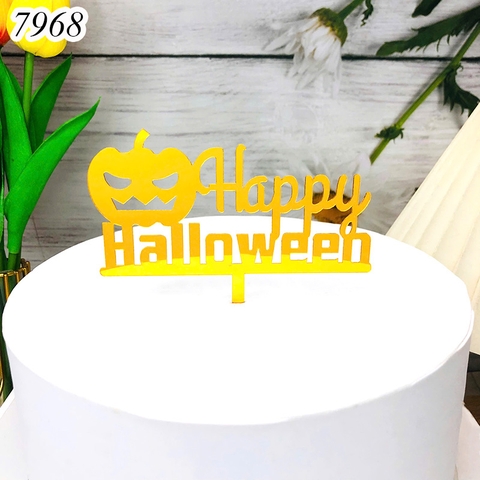 MK - 10 meka chữ Happy Halloween Bí Ngô Vàng